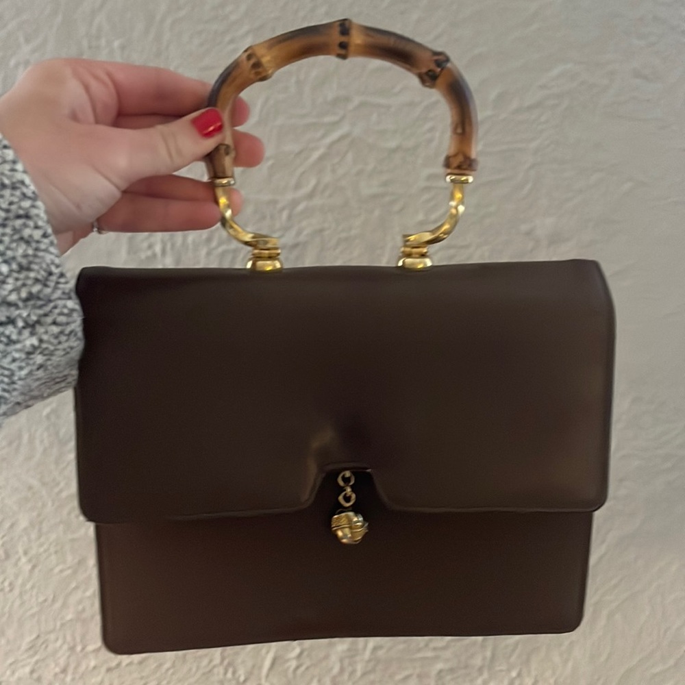 Vintage brown purse with lock!